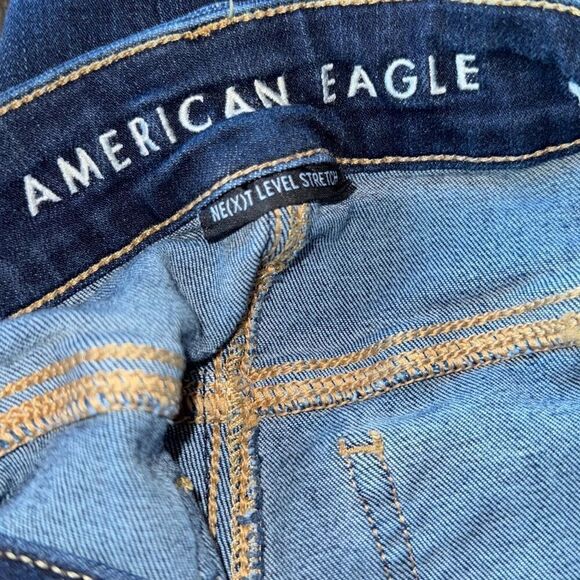 Up cycled Bohemian Two Tone Blue Raw Hem Long Stretch Denim Maxi Skirt Size 6 - Picture 12 of 13